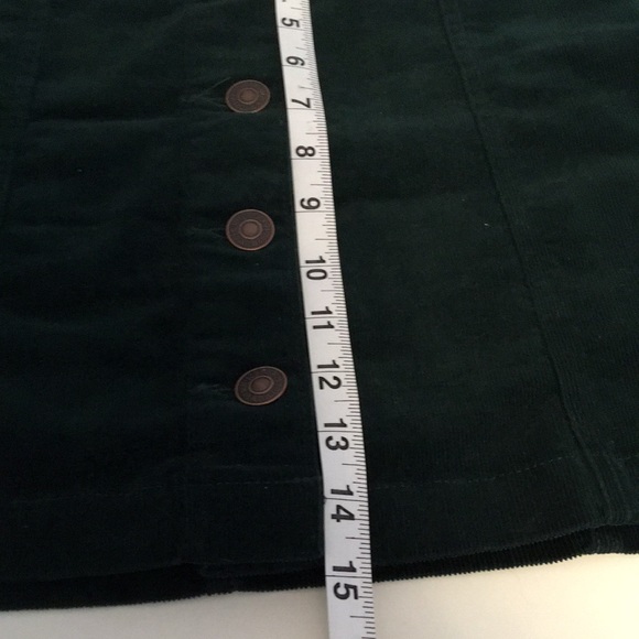 Forever 21 Button Up Corduroy Skirt Forest Green - Picture 12 of 14